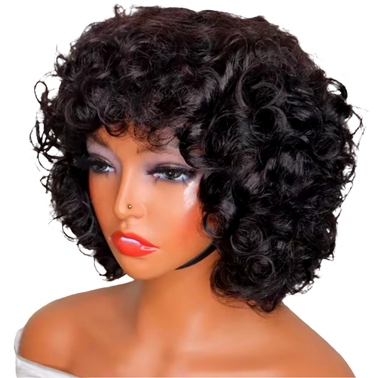 Curly Bob 100% Human Hair Brazilian Wig