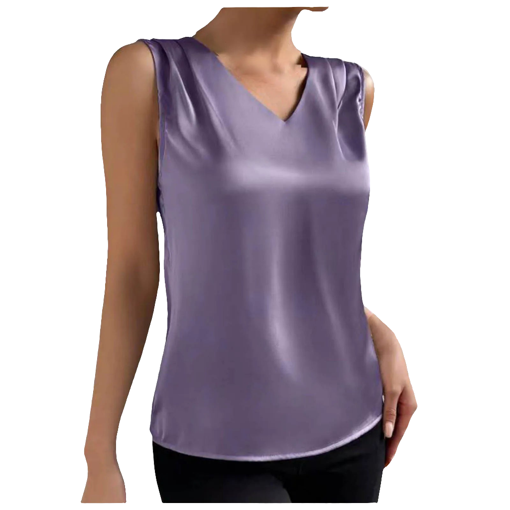 Elegant Sleeveless Satin Blouse