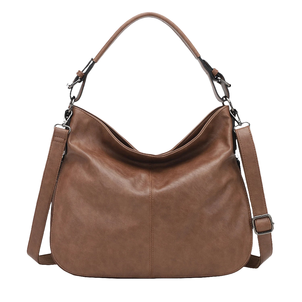 Hobo Faux Leather Shoulder Bag – Women's Handbag with Crossbody Strap