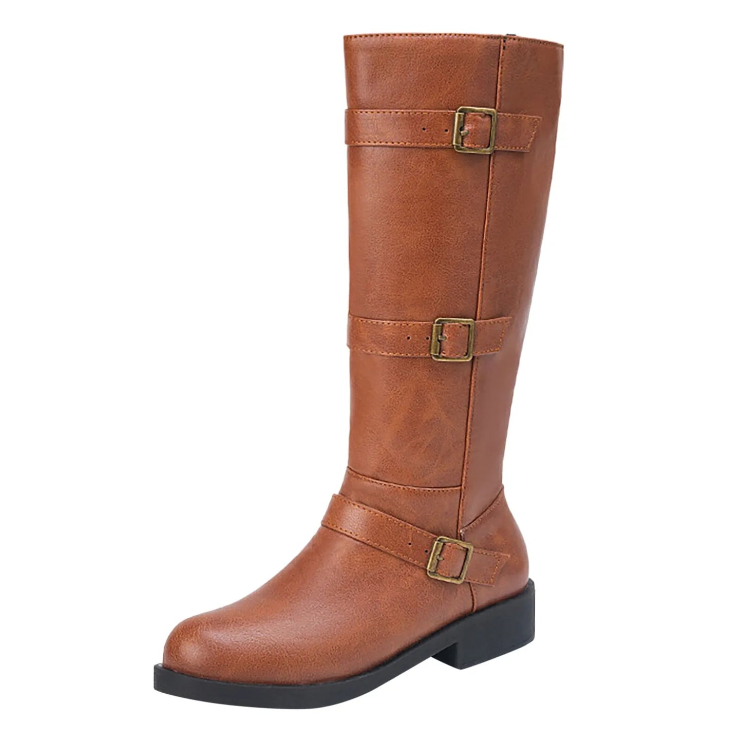 Women's Knee-High Riding Boots – Equestrian Style with Buckle Detailing