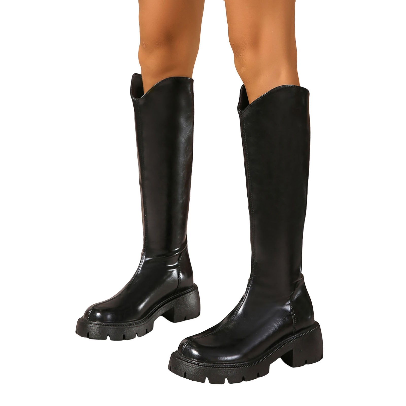 Women's Knee-High Riding Boots – Stylish Equestrian Boots with Chunky Sole