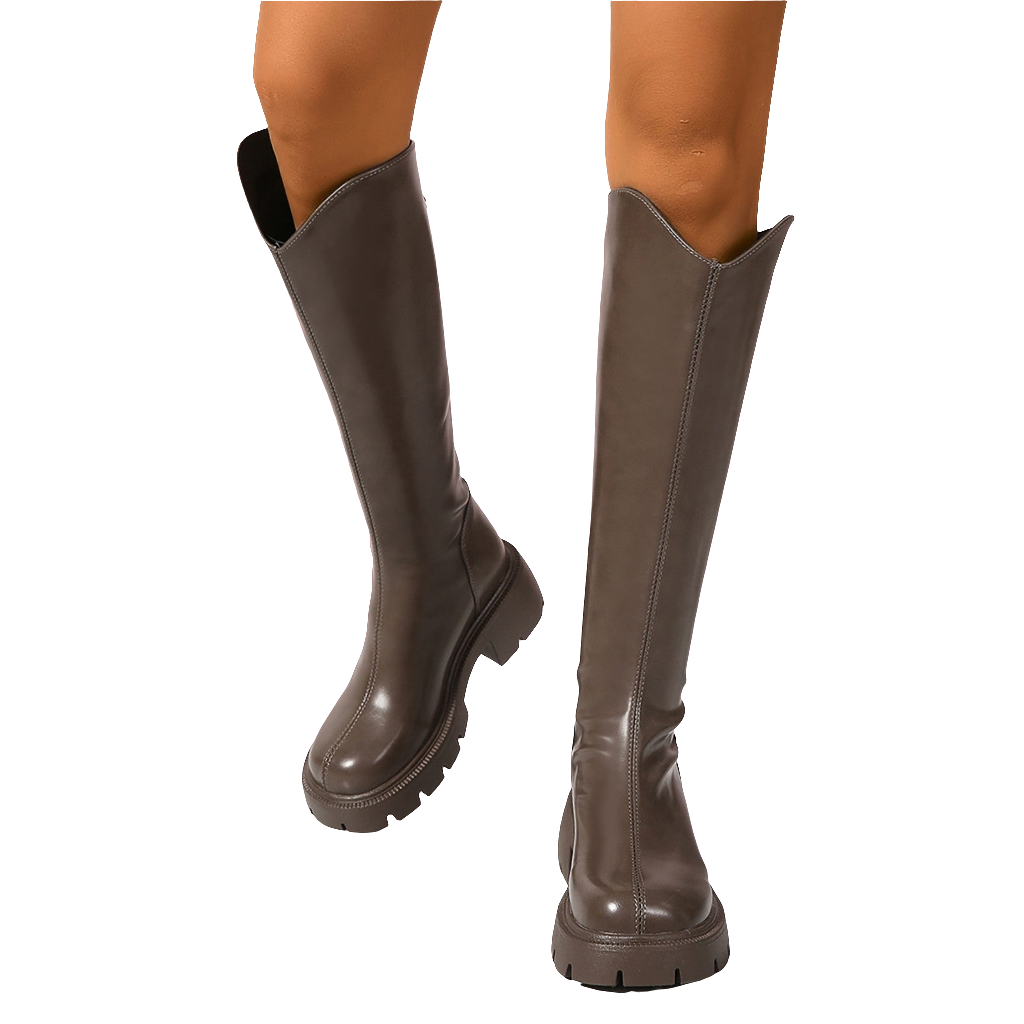 Knee-High Square Riding Boots