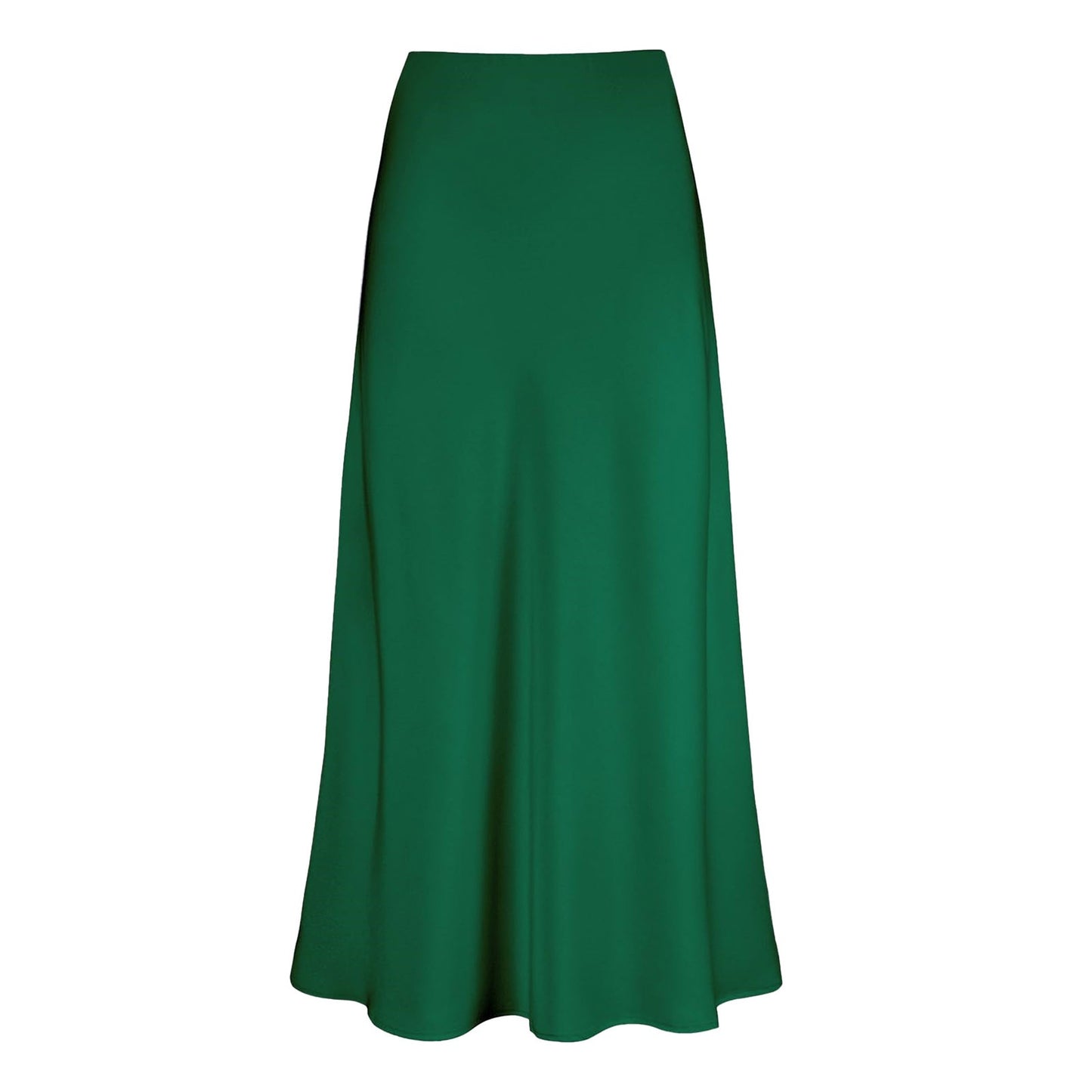 Women's Satin Midi Skirt – High-Waisted Silky Skirt with Flowing Hem