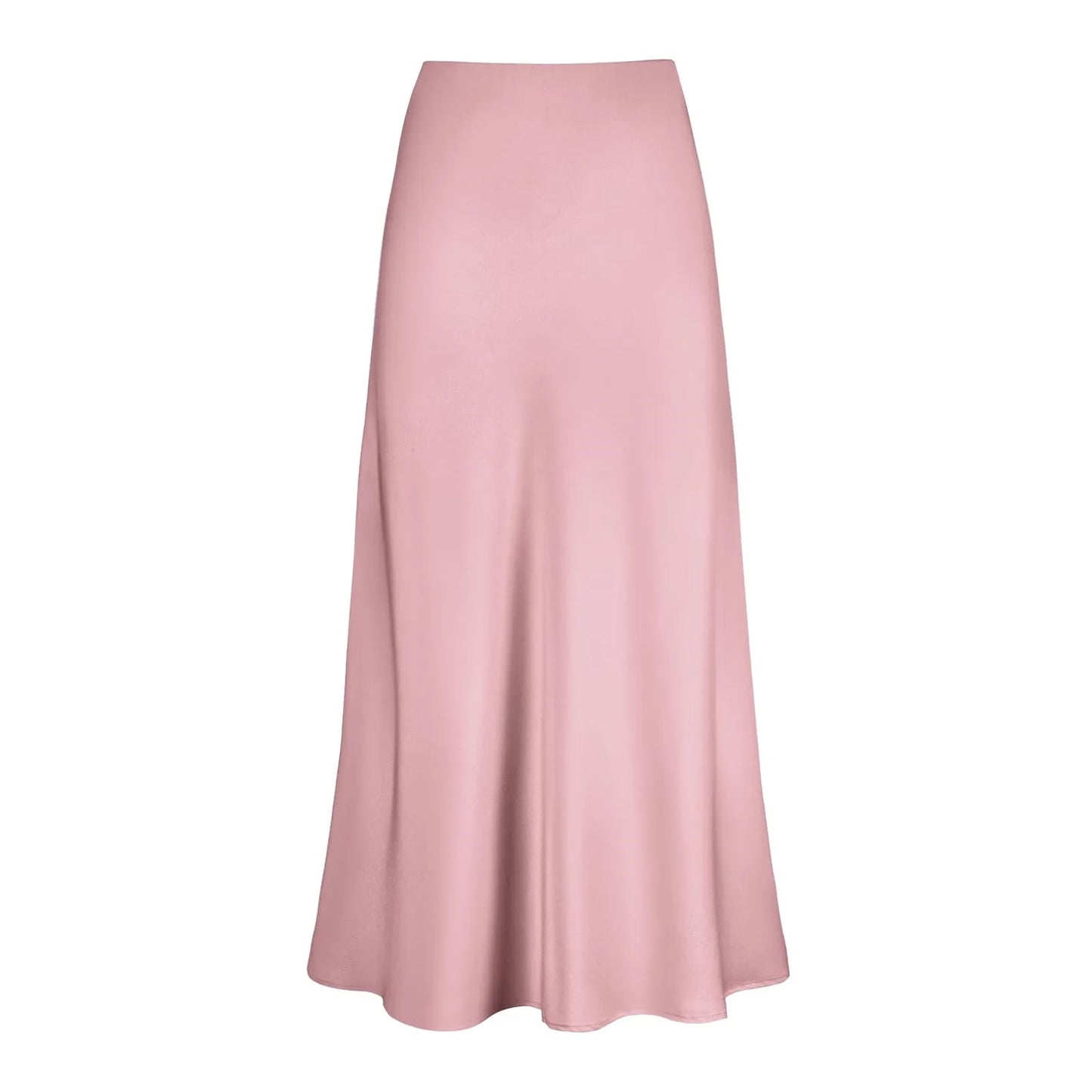 Women's Satin Midi Skirt – High-Waisted Silky Skirt with Flowing Hem