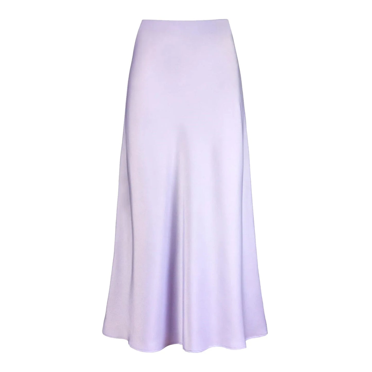 Women's Satin Midi Skirt – High-Waisted Silky Skirt with Flowing Hem