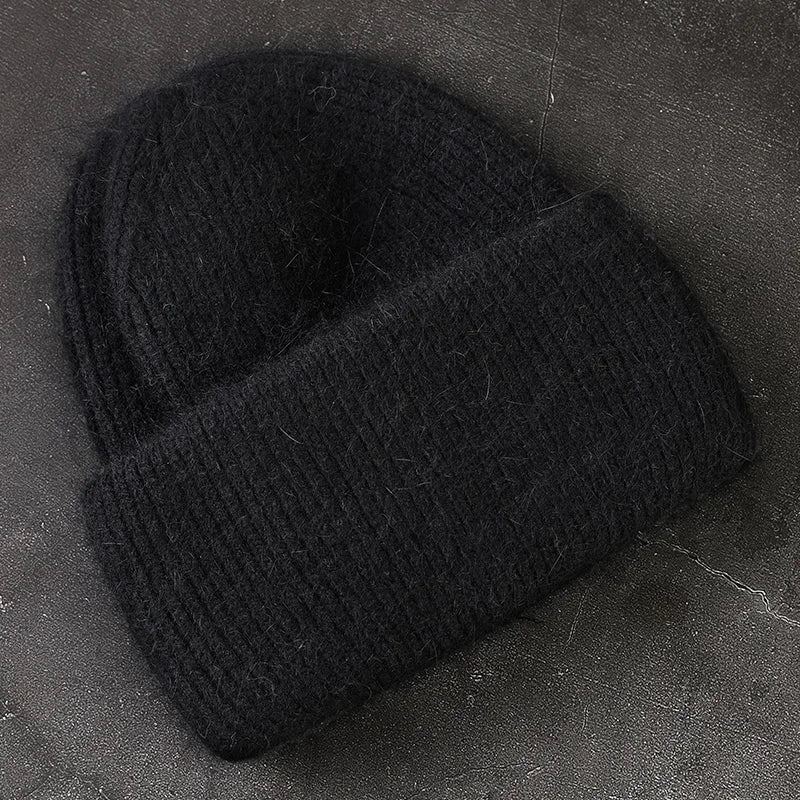 Knitted Rabbit Fur Beanie