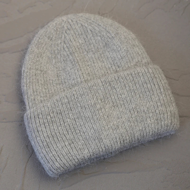 Knitted Rabbit Fur Beanie