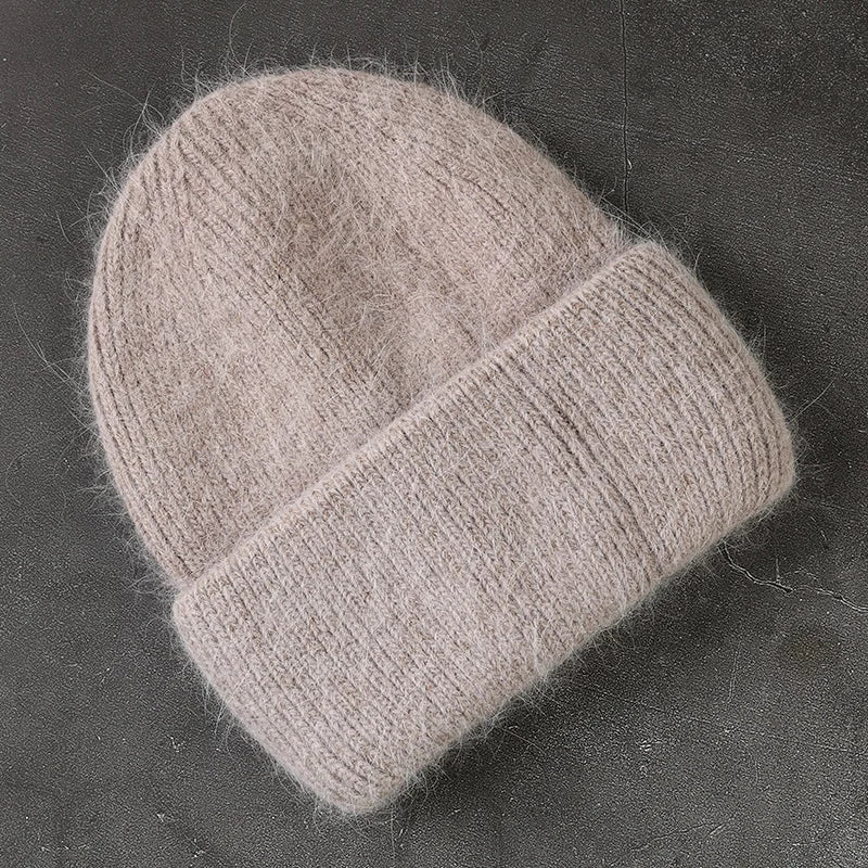 Knitted Rabbit Fur Beanie